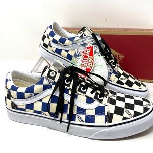 VANS Old Skool Big Check Canvas Navy Skate Men's Sneakers Size 9 VN0A4U3BWRT